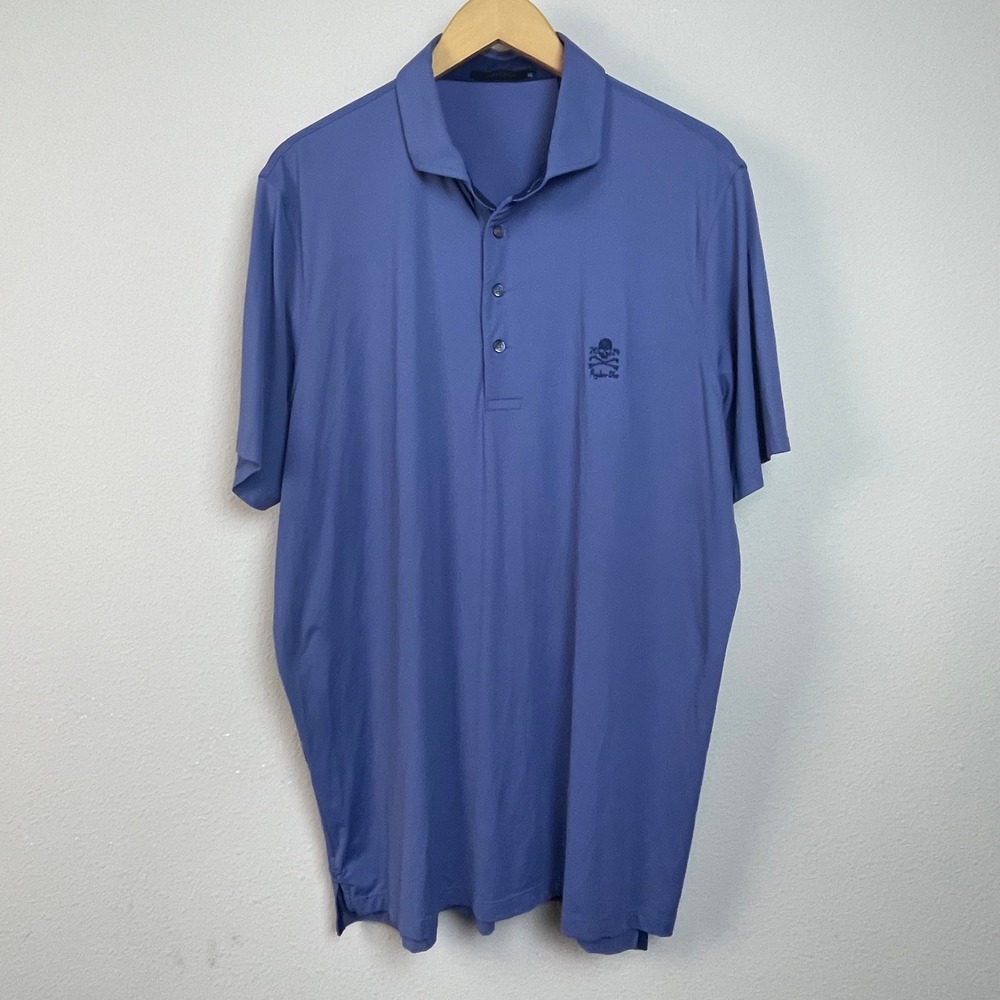 Greyson Men's XL Periwinkle Blue Short Sleeve Golf Polo Shirt Skull Ryder Die